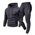 thumbnail image 5 of Ceisia Men's Loose Fit ECG Print Hooded Sweatshirt & Jogger Set - Warm Stretch Casual Two-Piece Tracksuit Gifts, 5 of 5