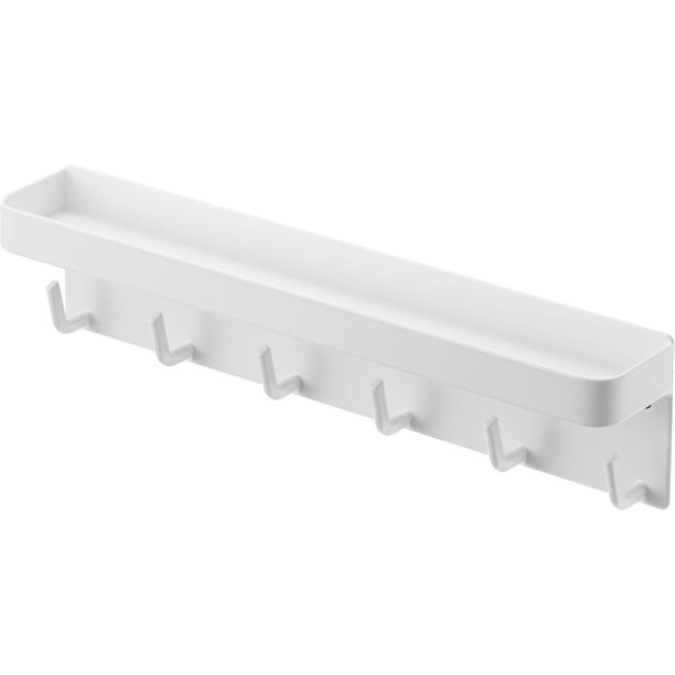 Organizador de llaves de pared que ahorra espacio, ganchos magnéticos para llaves con bandeja para decoración de granja, almacenamiento multiusos duradero de acero inoxidable con fácil instalación y