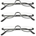 thumbnail image 2 of wqlpp-Half Reading Glasses Half Rim Metal Frame Glasses Spring Hinge Readers for Men and Women, 2 of 4