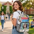 thumbnail image 3 of COEQINE Clear Backpack 17 Inch Transparent PVC & Polyester Backpack, Heavy Duty Lightweight Travel Daypack, Large Capacity Bookbag Work Bag for Women Girls Kids, Yorkshire Terrier, 3 of 7