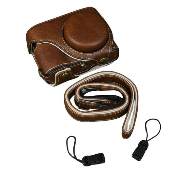 SharkTRUE Camera Bag For ZS99 Lumix TZ99 PU Leather Protective Cases Base Battery Cover Replace Strap Open-hole Housing