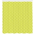 thumbnail image 3 of Green Shower Curtain, Diagonal Squares Divided into Symmetric Triangles in Pastel Shades, Fabric Bathroom Set with Hooks, 69W X 70L Inches, Pale Khaki and Yellow Green, by Ambesonne, 3 of 3