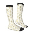 thumbnail image 3 of Balery White And Gold Geometry Printed Novelty Socks Men's Women's Crew Socks Sports Socks Knee High Socks Cotton Socks Quirky and Cool Socks, 3 of 9