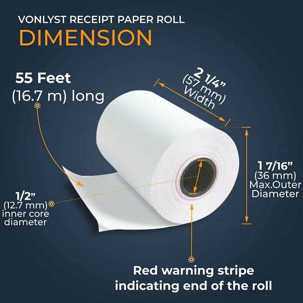 Vonlyst Receipt Paper Roll for Square Terminal Credit Card Machine