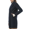 thumbnail image 4 of Unique Bargains Women's Double Breasted Lapel Raglan Long Sleeve Mid Length Overcoat, 4 of 6