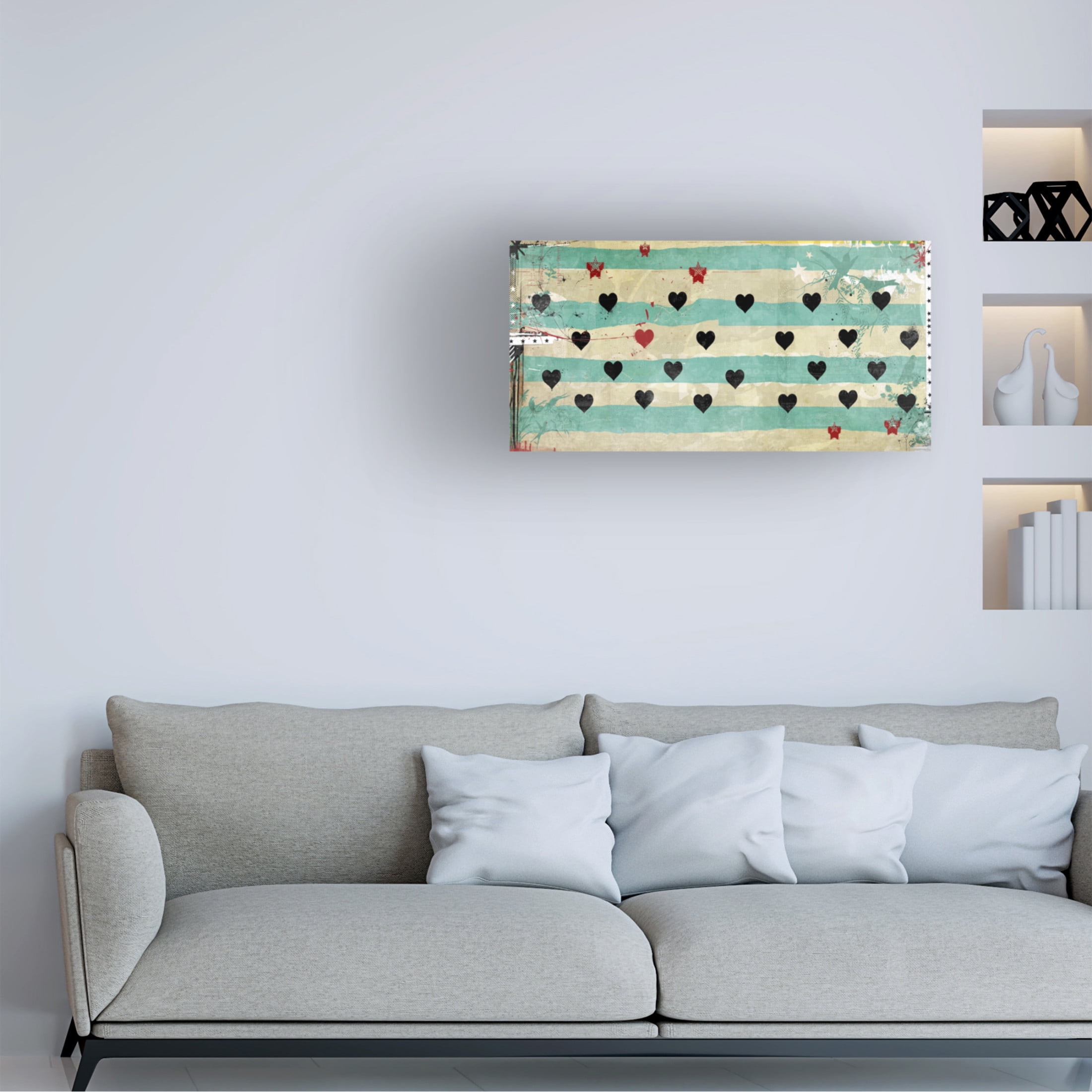 Canvas Wall Art - Teis Albers 'Queen of Hearts' Wall Art for Living Room, Bedroom, or Office Décor by Trademark Fine Art - 24 x 12 Inches