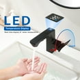 thumbnail image 3 of Matte Black Smart LED Bathroom Faucet, Digital Temp Display, Pull Down Sprayer | Modern pull-out spout with real-time temp monitor, hydroelectric power, ideal for RVs and home sinks, 3 of 8
