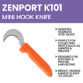 thumbnail image 4 of Zenport K101 Fruit Harvest Utility Knife, 3 Inch Stainless Steel Blade, Orange, 4 of 5
