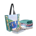 thumbnail image 2 of FORMRS Womens Canvas Tote Bag with Zipper Inner Pocket Shoulder Handbag, Green Seaside, 2 of 7