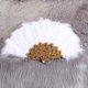 thumbnail image 2 of Abanico de plumas para novia, boda, plegable, elegante, para fiesta, baile, de mano Blanco, 2 of 7