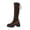 Coffee, variant on Willtoo Boots for Women Round Toe Knee High Boots, Faux Suede Back Drawstring Comfortable Tall Boots, Chunky Block Heel Platform Casual Dress Boots