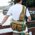 thumbnail image 2 of Advancent Bolso bandolera grande para viajes al aire libre cómodos, mochila para hombre, bolsa de pesca, bolsa de camping, riñonera carpas marrón, 2 of 6
