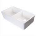 thumbnail image 6 of ALFI brand AB512-W White 32" Double Bowl Lip Apron Fireclay Farmhouse Kitchen Sink with 1 3/4" Lip, 6 of 10