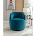 thumbnail image 2 of Swivel Accent Chair,Modern 360°Swivel Barrel Chair Leisure Chair,Accent Round Barrel Chair Reading Chair,Round Bucket Arm Chair with Comfy Tufted Back for Living Room Bedroom,Teal, 2 of 7