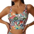 thumbnail image 1 of Balery Cute Nautical Sujetadores deportivos con espalda cruzada para mujer, acolchados, sin costuras, de alto impacto, ideales para yoga, gimnasio, entrenamiento y fitness.-X-Large, 1 of 8