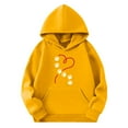 thumbnail image 4 of Spazoro Girls Hooded Sweatshirts, Long Sleeve Love Print Fashion Soft & Comfy Fall Winter Tops for Girls Yellow Size 13 T, 4 of 4