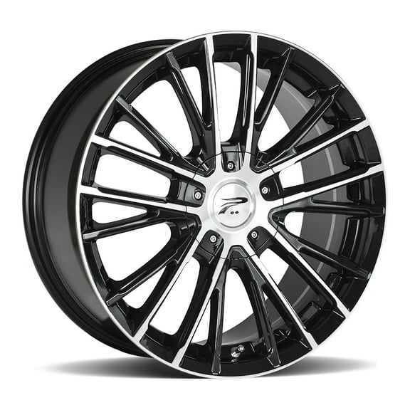 18" Black With Diamond Cut Face Genesis 437 Wheel by Ultra Wheel 437-8818U 40