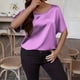 thumbnail image 5 of Camiseta Casual de Cuello Redondo de Color Sólido, Camisetas de Verano de Tamaño Más de las Mujeres para el Uso Diario, 5 of 6