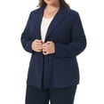thumbnail image 4 of Agnes Orinda Women's Plus Size Fall Workwear Notched Lapel Button Down Office Blazer 2X Navy Blue, 4 of 6