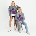 thumbnail image 6 of Women's Gameday Couture  Gray Minnesota Vikings Arch Rivals Faded Wash Sweatshirt, 6 of 7
