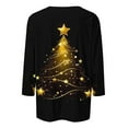 thumbnail image 4 of Fewfanhot Womens Tops Christmas Shirts for Women Funny Graphic Crewneck 3/4 Sleeve Holiday Casual Dressy Blouses, 4 of 5