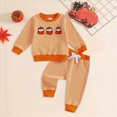 thumbnail image 2 of Gibobby Toddler Baby Girl Clothes 1T 2T 3T 4T 5T Fall Winter Outfits Contrast Color Long Sleeve Sweatshirt + Pants Sets(2-3 Years,Orange), 2 of 7