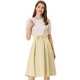 thumbnail image 1 of Allegra K Vestido General De Cintura Elástica Con Tirantes Y Tirantes Para Mujer Albaricoque S, 1 of 5
