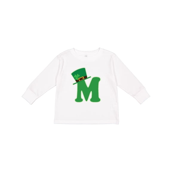Inktastic Irish St Patricks Day Letter M Monogram Boys or Girls Long Sleeve Toddler T-Shirt