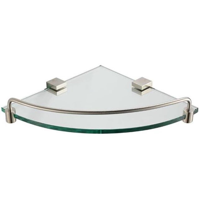 Online Gym Shop FAC0448BN Fresca Ottimo Corner Glass Shelf - Brushed Nickel