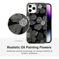 thumbnail image 2 of Case for iPhone 12 Pro Max, Retro Oil Painting Printed Black Flower Pattern Cute Exquisite Floral Blossom Phone Cover Stylish Durable Soft TPU Protective Case for Girls Women - Black Flower, 2 of 18