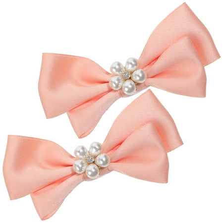 FRCOLOR 1 Pair Bowknot Pearls Shoe Charm Clips Wedding Shoe Jewelry Shoe Embellishments
