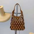 thumbnail image 2 of Bolso de mano con cadena y diamantes huecos para mujer, estilo punk, con remaches redondos y incrustaciones, para madre e hija, nuevo estilo de verano de 2024, 2 of 5