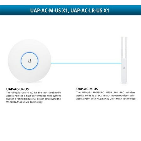 Ubiquiti UniFi-AC LR Dual-Radio Access Point with UniFi-AC MESH Wireless Access Point Access Point -  Access