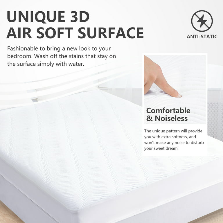 Premium Twin Size Mattress Protector Waterproof Cooling Bed Mattress Cover  Breathable College Dorm Single Mattress Pad Fits Up 8-21 Inch Deep Pocket