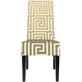 thumbnail image 2 of Dining Chair Covers,Elegant Gold and White Greek Key Pattern Soft Stretch Removable Washable Dining Chair Protector Seat Slipcover for Home, Party, Dining Room, 2 of 8