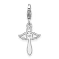 thumbnail image 4 of Auriga 925 Sterling Silver Angel with Enameled Red Heart Charm (L- 26.5mm, W- 11.6mm) for Women, 4 of 6