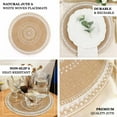 thumbnail image 4 of Efavormart 4 Pack | Natural 15" Jute & White Braided Placemats, Rustic Round Woven Burlap Table Mats, 4 of 11