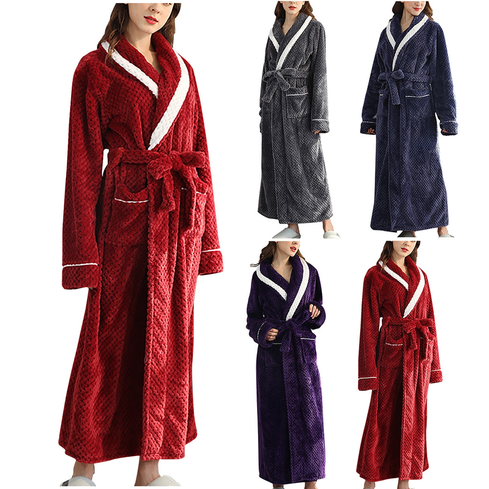 Winter Clearance Sale! pstuiky Robe, Women Solid Color Double-Sided Fleece  Homewear Winter Warm Robe Pajamas Bathrobe Leisure Hot Pink #1 L -  Walmart.com