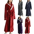thumbnail image 1 of Meichang Bathrobe for Women Plush Fleece Long Sleeve Shawl Collar Winter Robe Soft Fuzzy Fluffy Robe Cozy Warm Full Length House Robes with Belt, 1 of 8