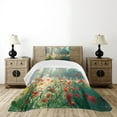 thumbnail image 4 of Ambesonne Nature Quilted Bedspread Set 2 Pcs, Wild Red Poppy Field, Twin Size, Red Green Yellow, 4 of 5