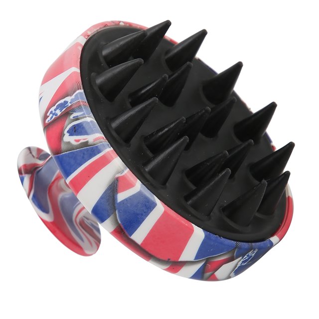 Scalp Care Brush, Scalp Washing Brush Exfoliator Brush Hair Exfoliator Brush Silicone Combs For Salon For Home British Flag Pattern,American Flag Pattern,Leopard Pattern