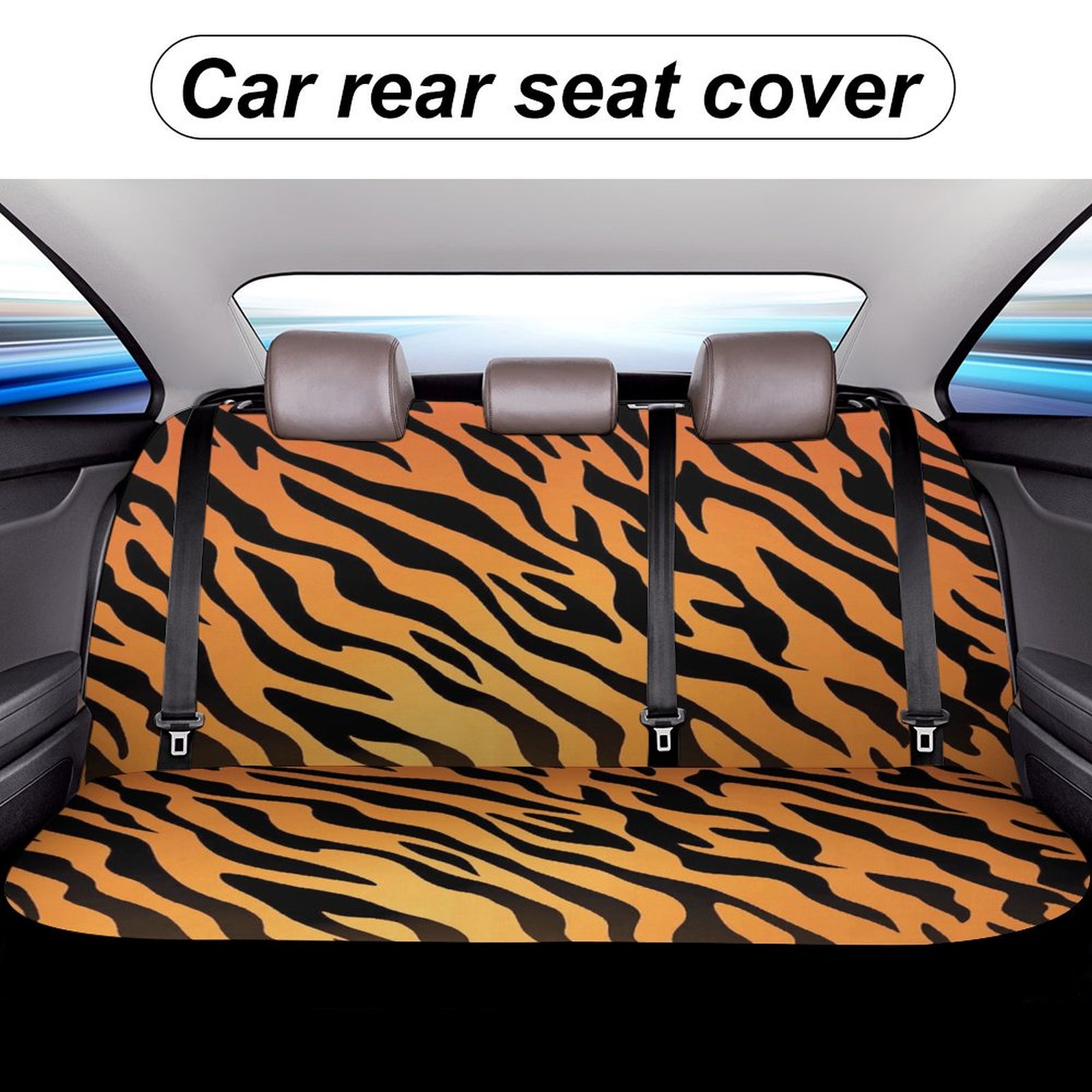 Animal Print Patterns Printed Universal Back Bench Car Seat Cover Pack of 2 Rear Seat Covers for for Most Cars,Trucks,SUVs Or Van