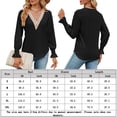 thumbnail image 2 of Blusas Sueltas Blusas de otoño con dobladillo de encaje Blusas básicas de mujer de color sólido Traje de vacaciones de manga larga Ygjytge Negro L para Mujer, 2 of 6