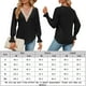 thumbnail image 2 of Blusas Sueltas Blusas de otoño con dobladillo de encaje Blusas básicas de mujer de color sólido Traje de vacaciones de manga larga Cgtredaw Negro Xxl para Mujer, 2 of 6