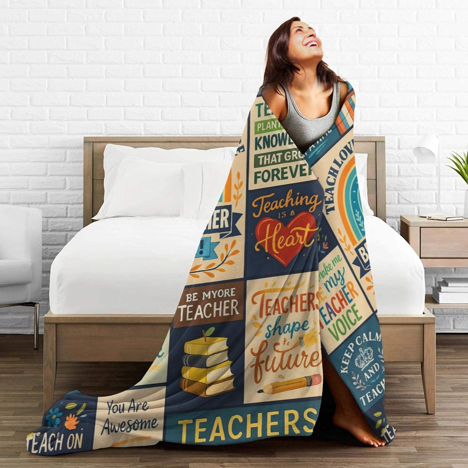 Teacher Gifts for Women Men- Unique Teacher Appreciation Gifts Blanket, Funny Gifts for Teachers, Best Teacher Gifts from Student, Teacher Birthday Retirement Gifts- Throw Blanket 60x50