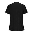 thumbnail image 4 of fatyb Women's V Neck Short Sleeve Tops Summer Flowy Tunic Tops Dressy Hollow out Loose Blouses S-4XL, 4 of 6