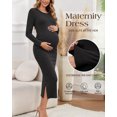 thumbnail image 3 of Women's Maternity Dresses Long Sleeve Sweater Dress Winter Pregnancy Clothes, 3 of 5