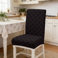 thumbnail image 1 of 2 Pack - Chair Cover Set of 2 - Thickened Jacquard Fabric, Elastic & Retractable Design, Dirtproof Protection, Polyester Material, Black, JKODE, 1 of 9