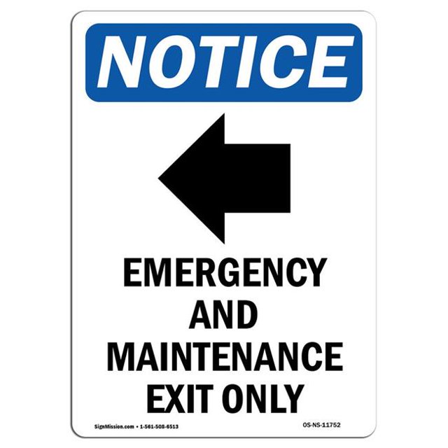 SignMission OS-NS-A-1218-V-11752 12 x 18 Po. OSHA Notice Sign - Urgence & Entretien