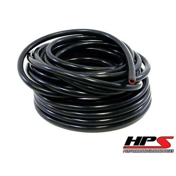 HPS High Temp Reinforced Black Silicone Heater Hose, 10 Feet Roll